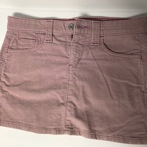 Pink Corduroy Mini Skirt